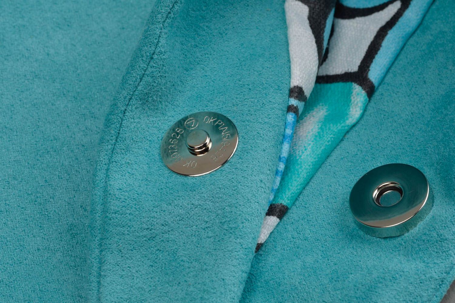 Petit sac pour femme en suède artificiel fait main pliable accessoire turquoise photo 5