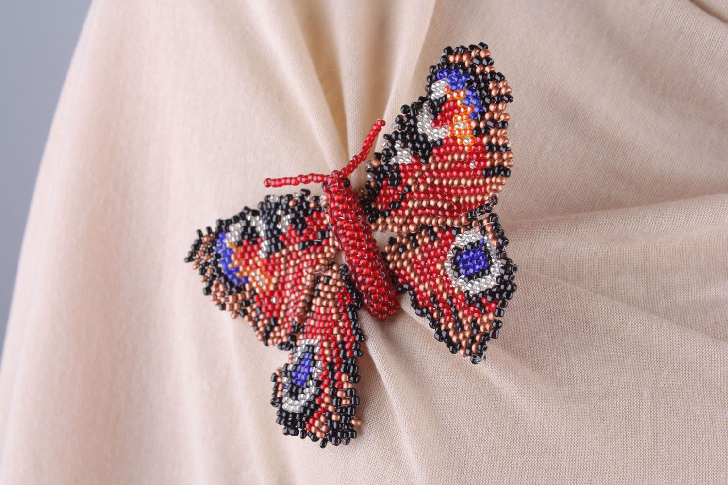 Beaded brooch Swallowtail photo 5