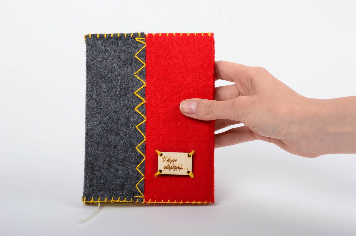 Handmade felt sketchbook designer stylish notepad with fabric cover present idea photo 5