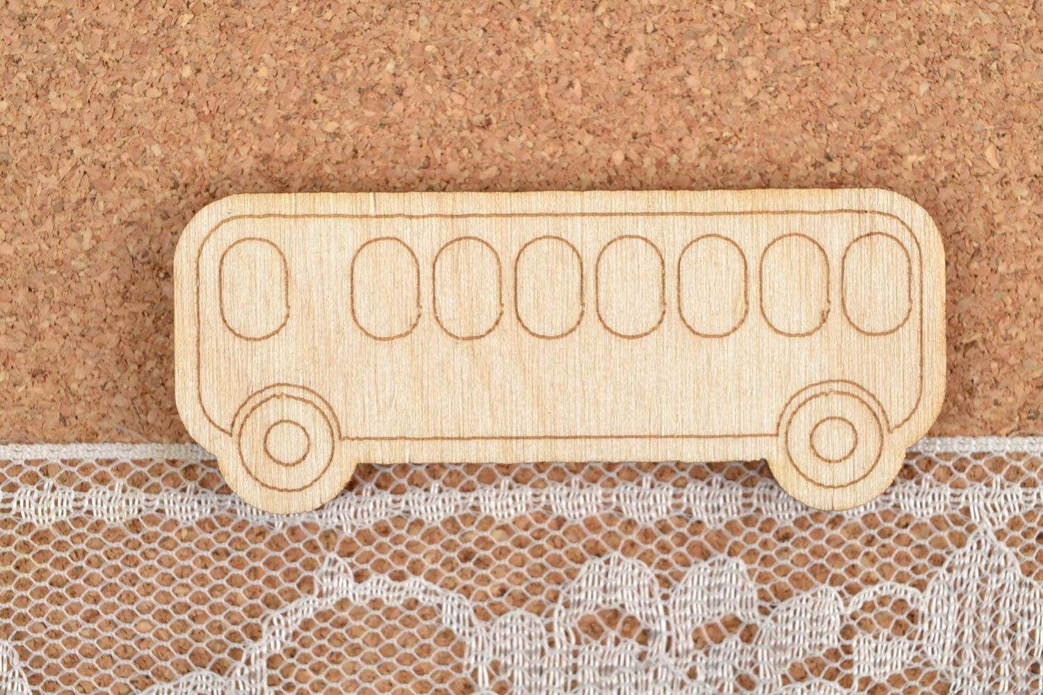 Handmade Holz Bus Miniatur Figur Holz Rohling zum Bemalen Kinder Geschenk klein foto 1