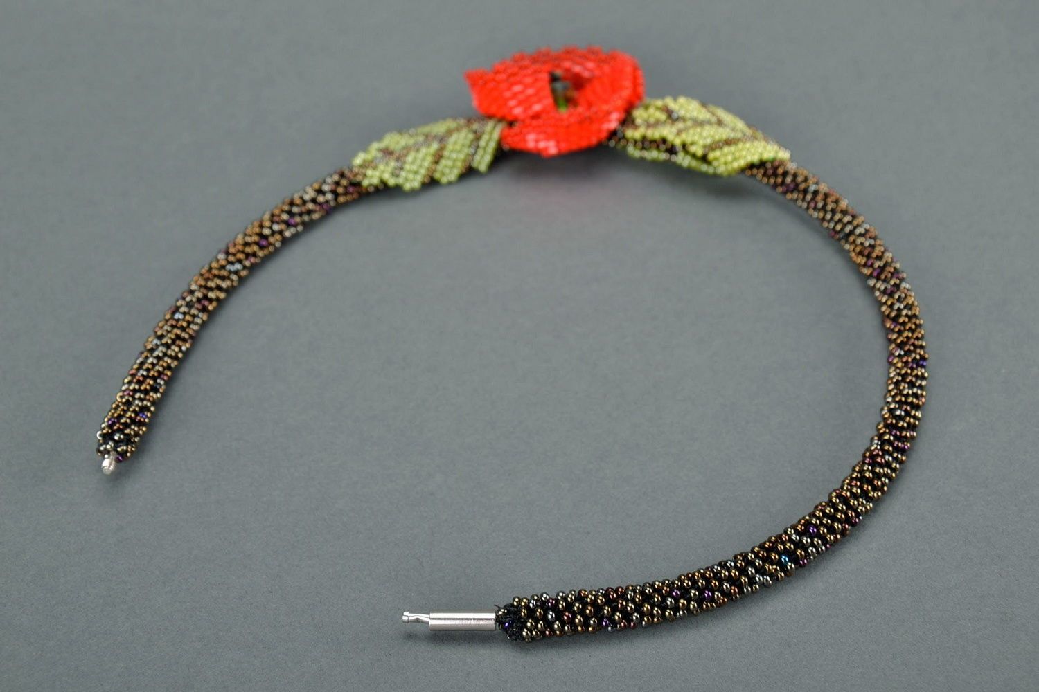 Beaded necklace Poppy seed photo 4