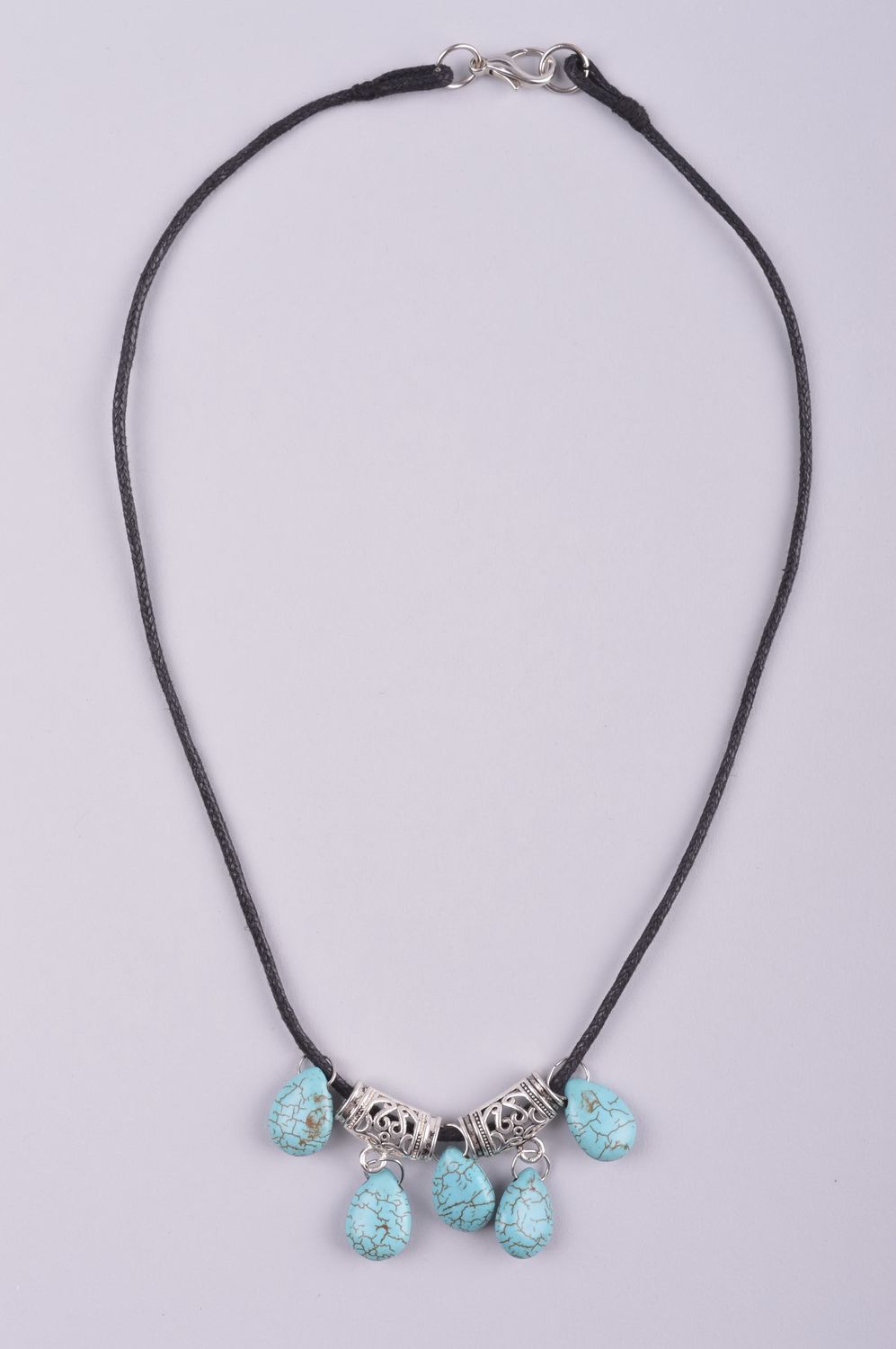 Handmade turquoise necklace elegant romantic necklace stylish accessory photo 2