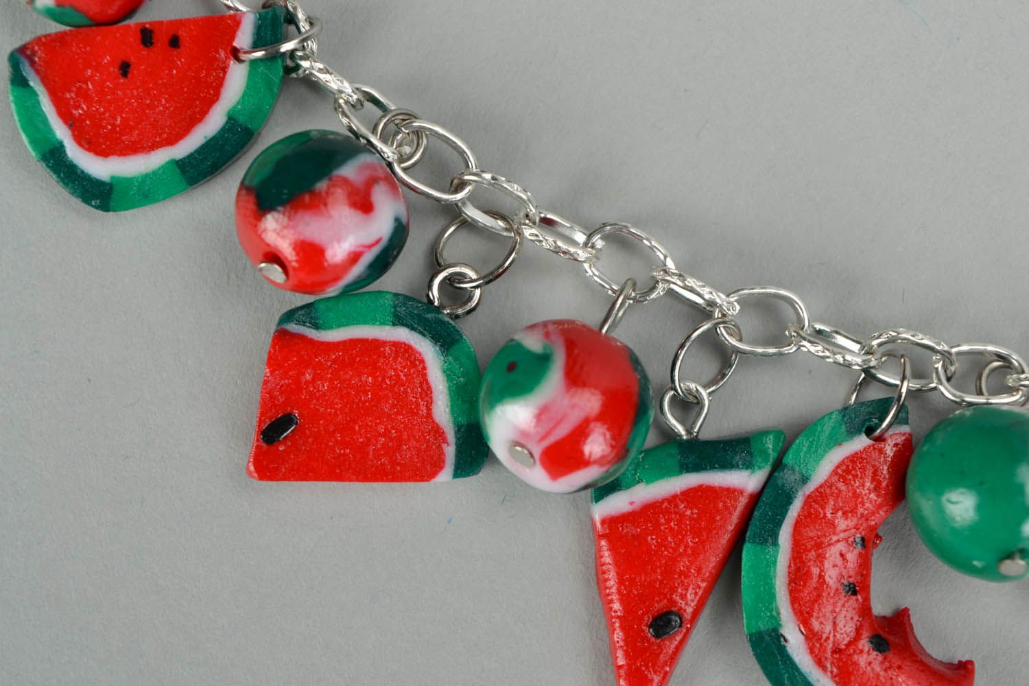 Polymer clay bracelet Water-melons photo 3