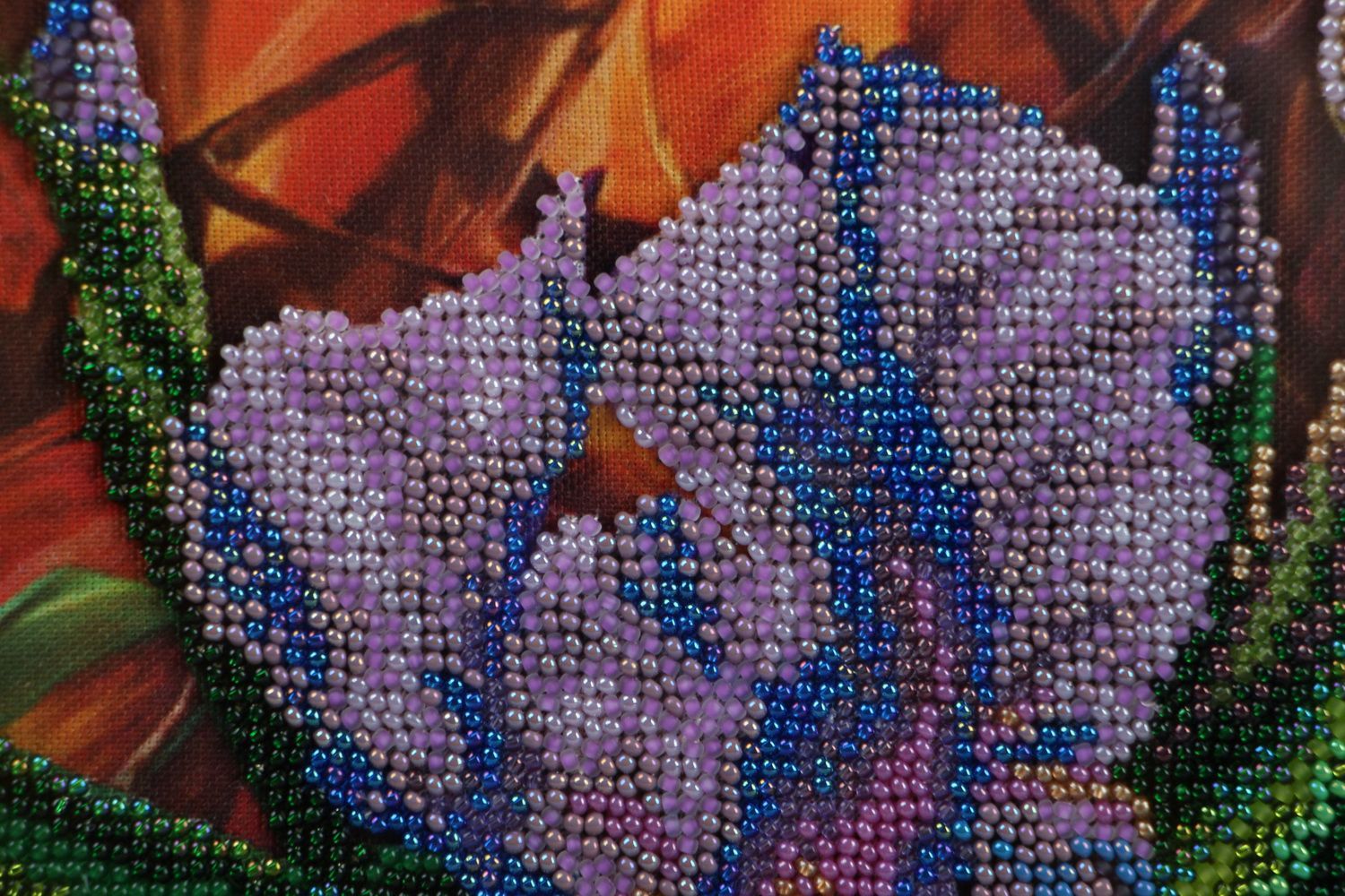 Picture embroidered with beads Iris photo 5
