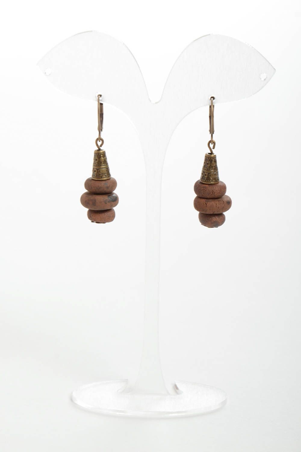 Handmade earrings ceramic jewelry unusual accessory gift ideas designer earrings photo 2