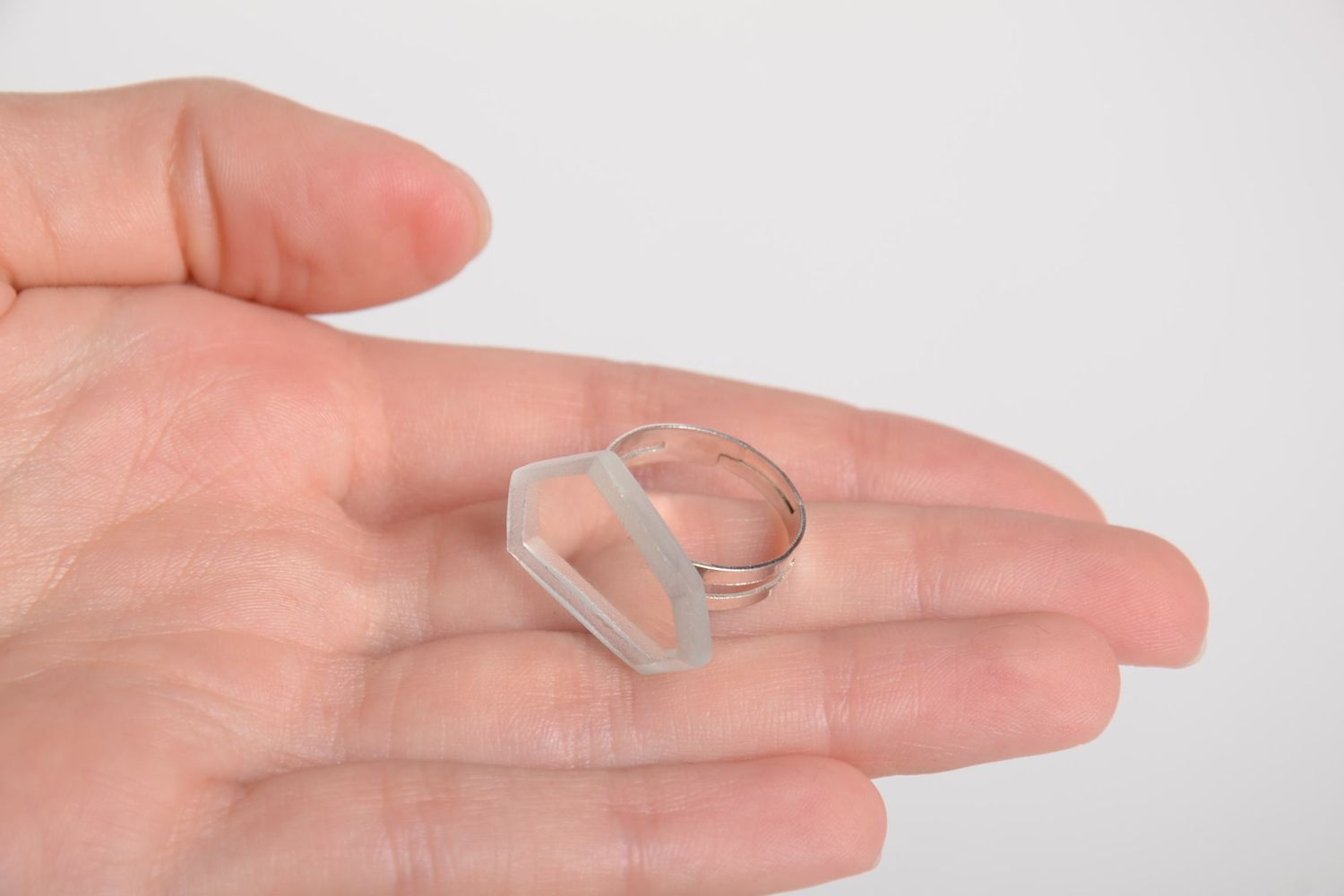 Handmade glass ring unusual glass jewelry designer ring glassware ring photo 3