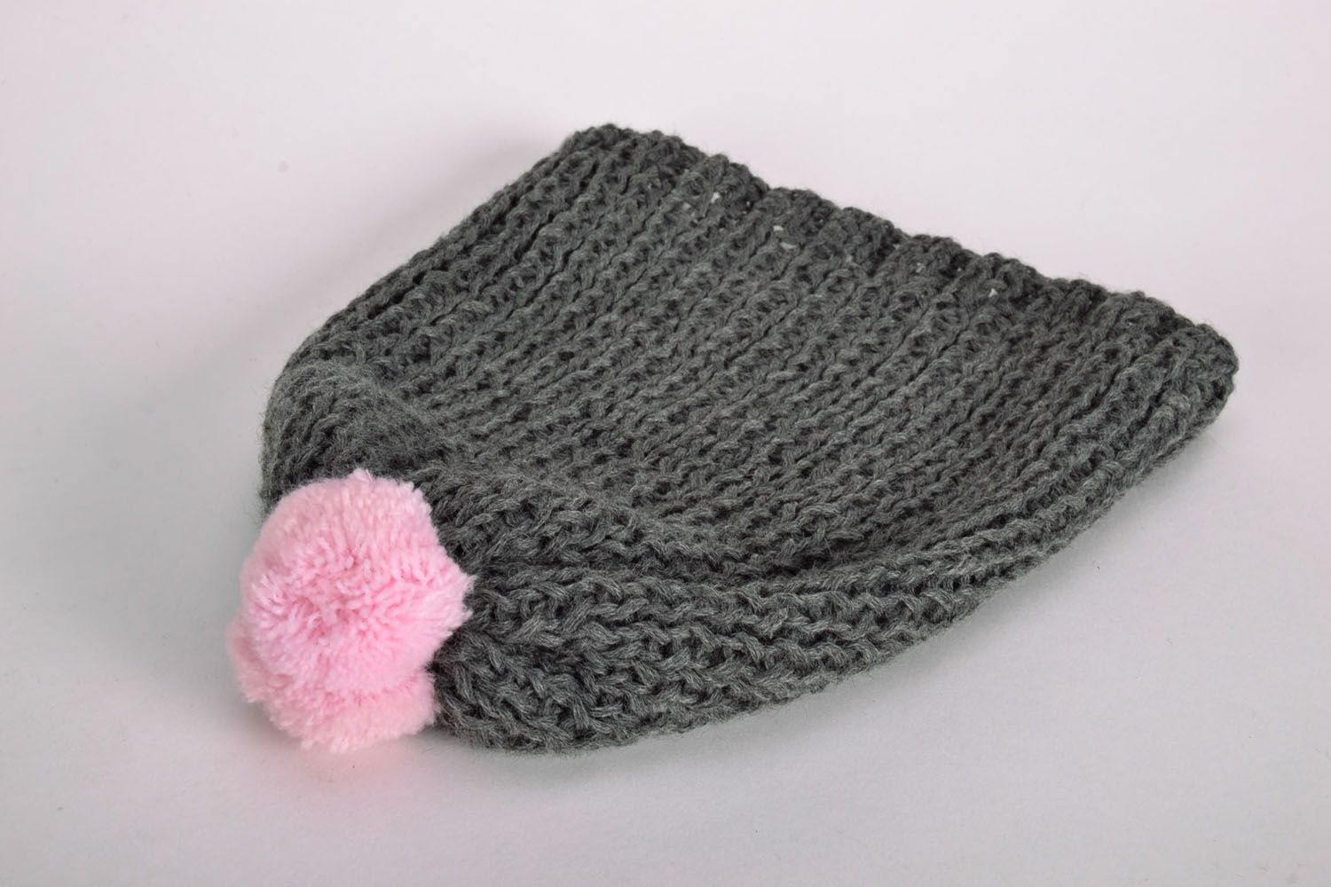 Grey knit hat  photo 2