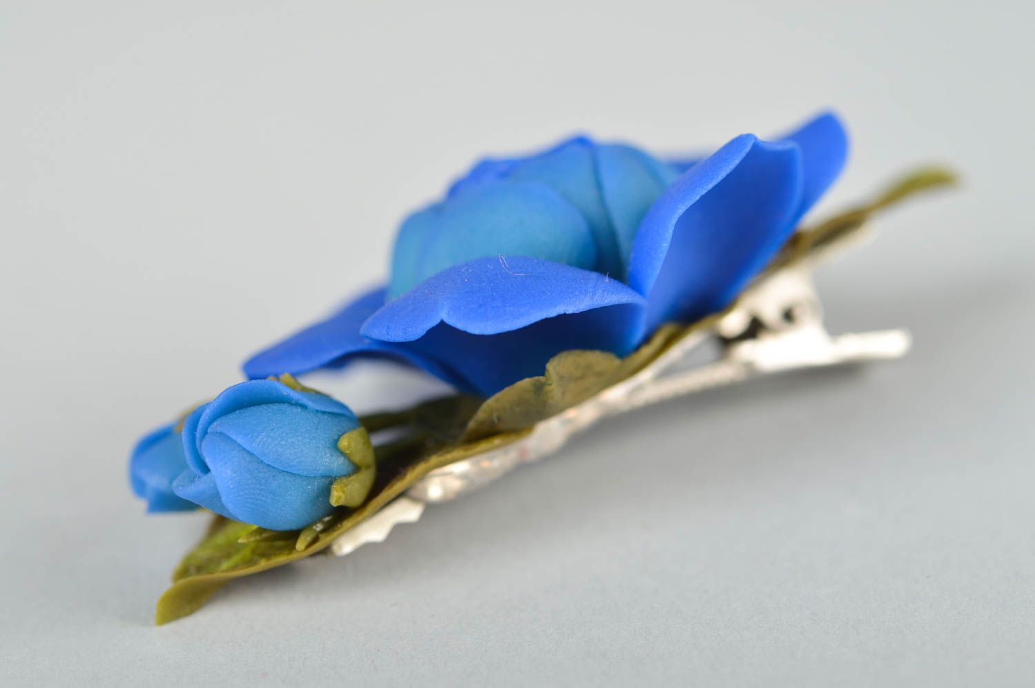 Handmade plastic flower barrette flowers in hair gifts for her hair clip photo 3