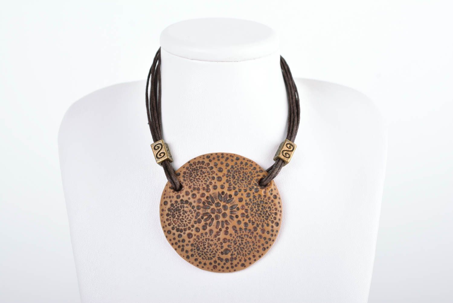 Handmade polymer clay pendant stylish pendant for girls designer jewelry photo 3