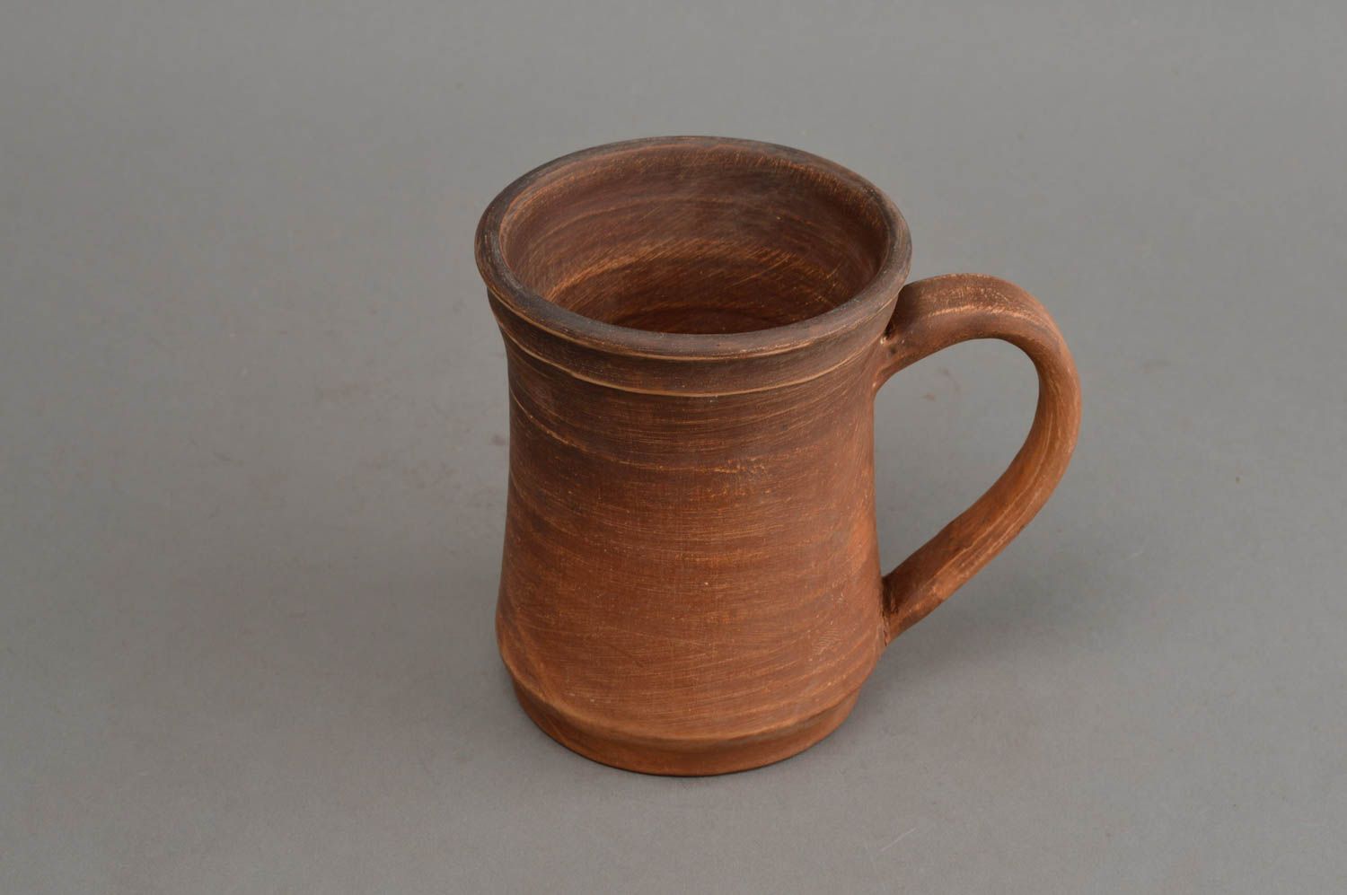 Homemade ceramic large brown mug pottery tea cup eco friendly drinkware 500 ml photo 3