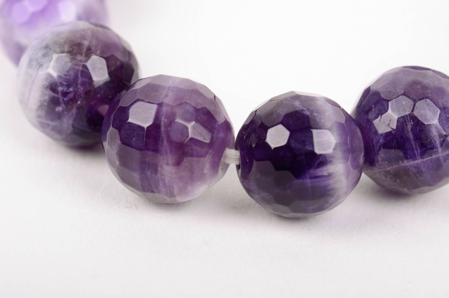 Bracelet pierres naturelles violet Bijou fait main Cadeau femme de créateur photo 5