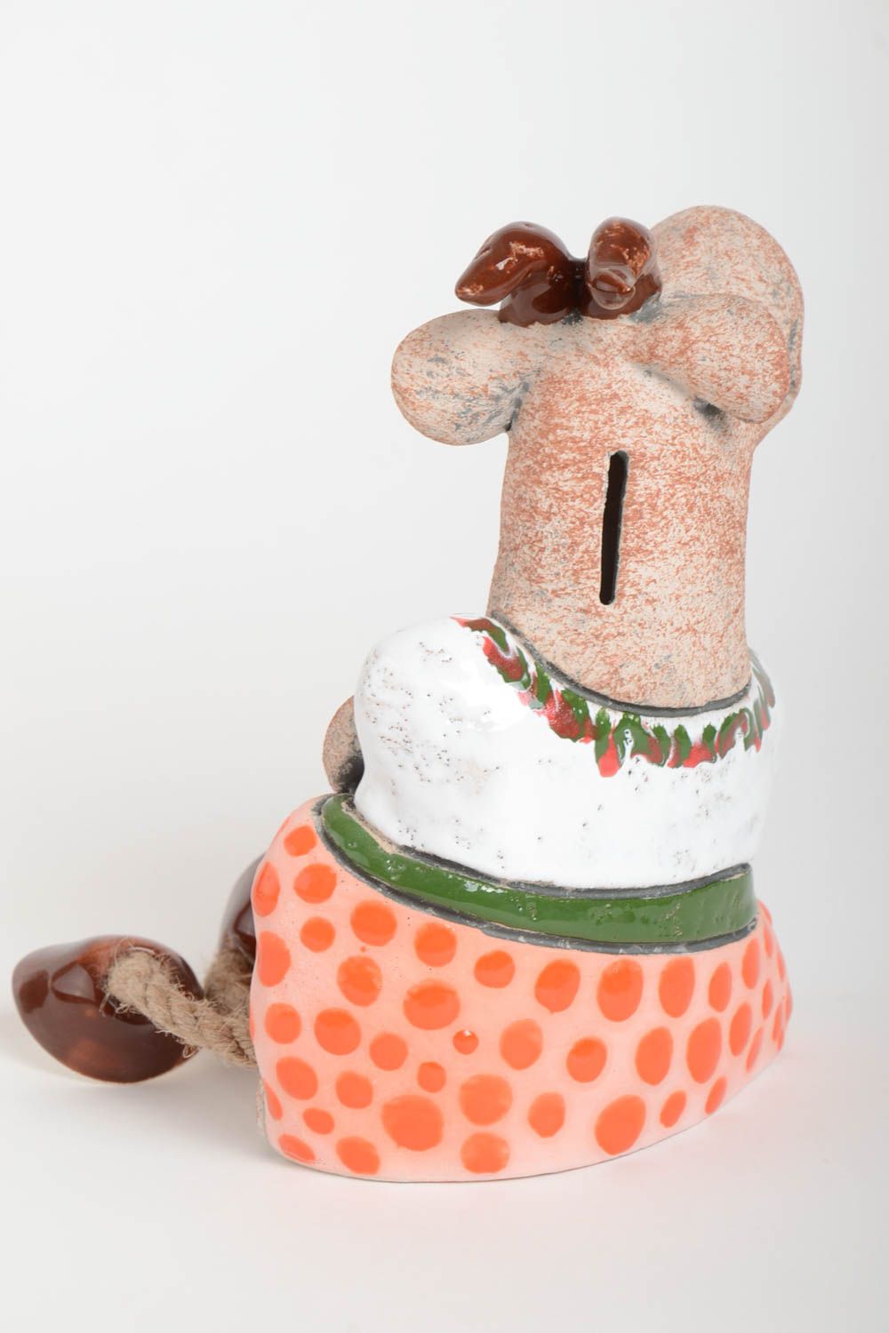 Small goat moneybox ceramic handmade moneybox designer souvenir for kids photo 5