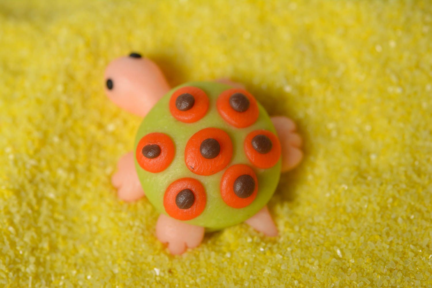 Deko Figur Mini Spielzeug Handmade Haus Deko kleine Figur Schildkröte grell bunt foto 3