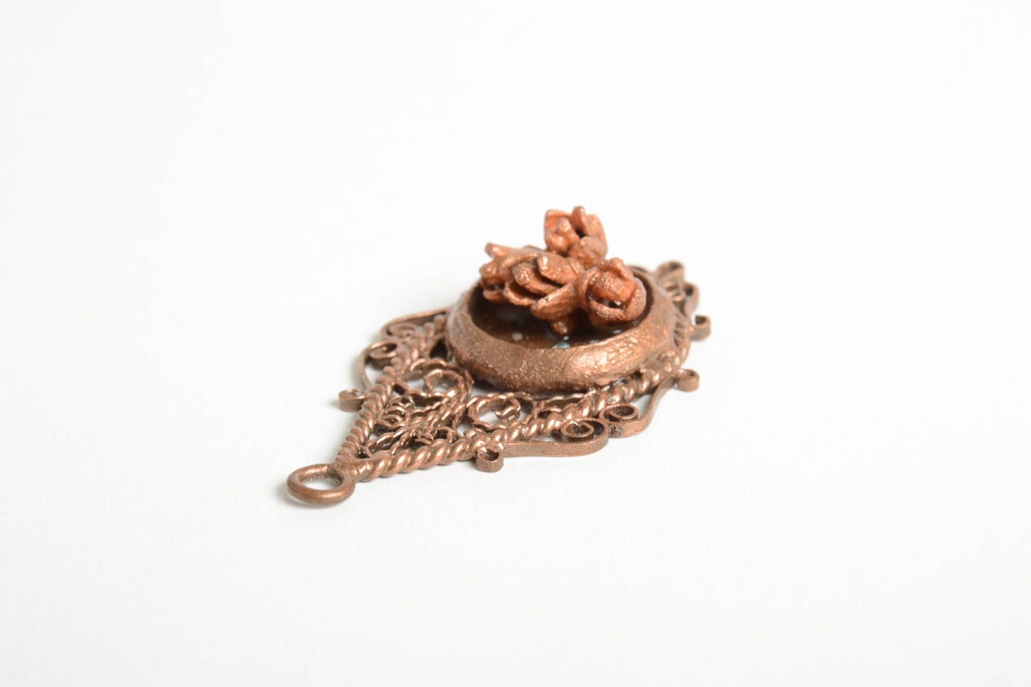 Colgante hecho a mano de cobre natural regalo original accesorio para mujer  foto 5