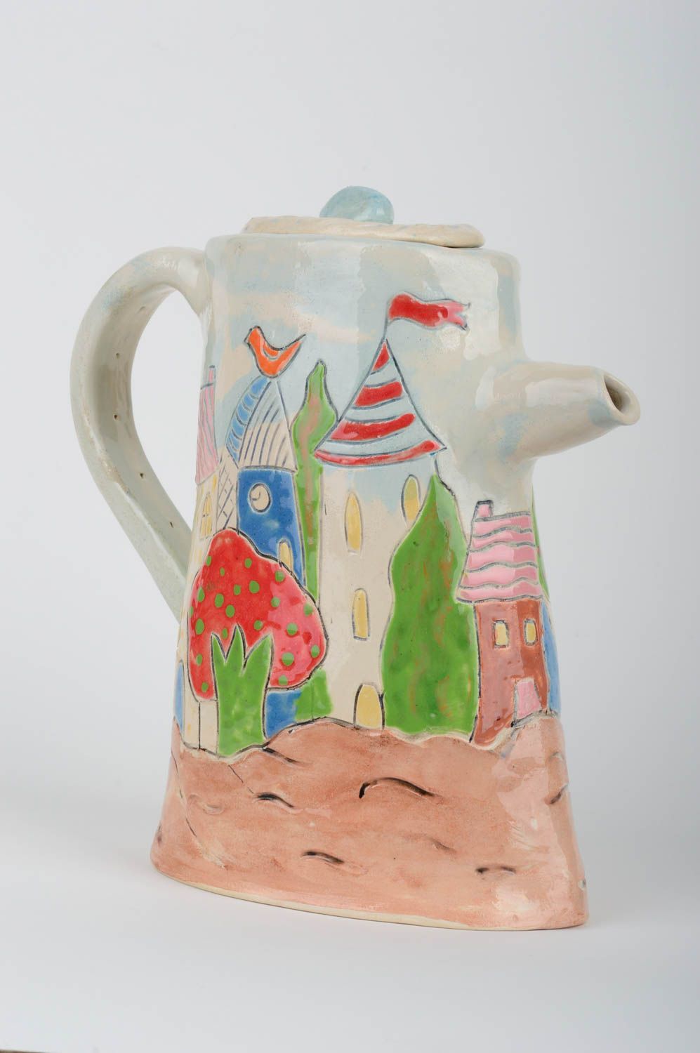 Unusual handmade ceramic teapot home ceramics pottery works kitchen design photo 3