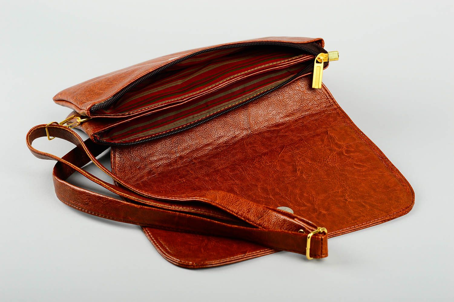 Сумка ручной работы сумка через плечо из кожзама женская сумка коричневая фото 4