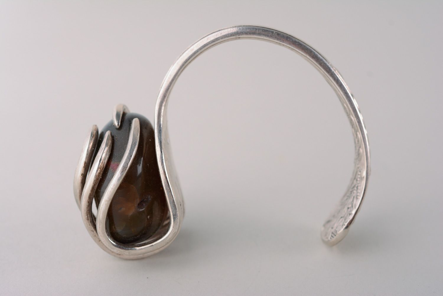 Handmade metall Armband mit Naturstein ungewöhnliches Design foto 5