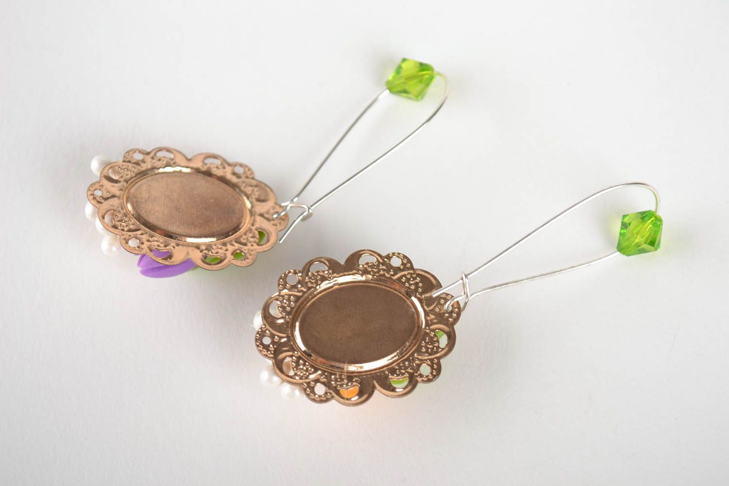 Flower jewelry handmade earrings polymer clay ladies earrings fashion accessory photo 2