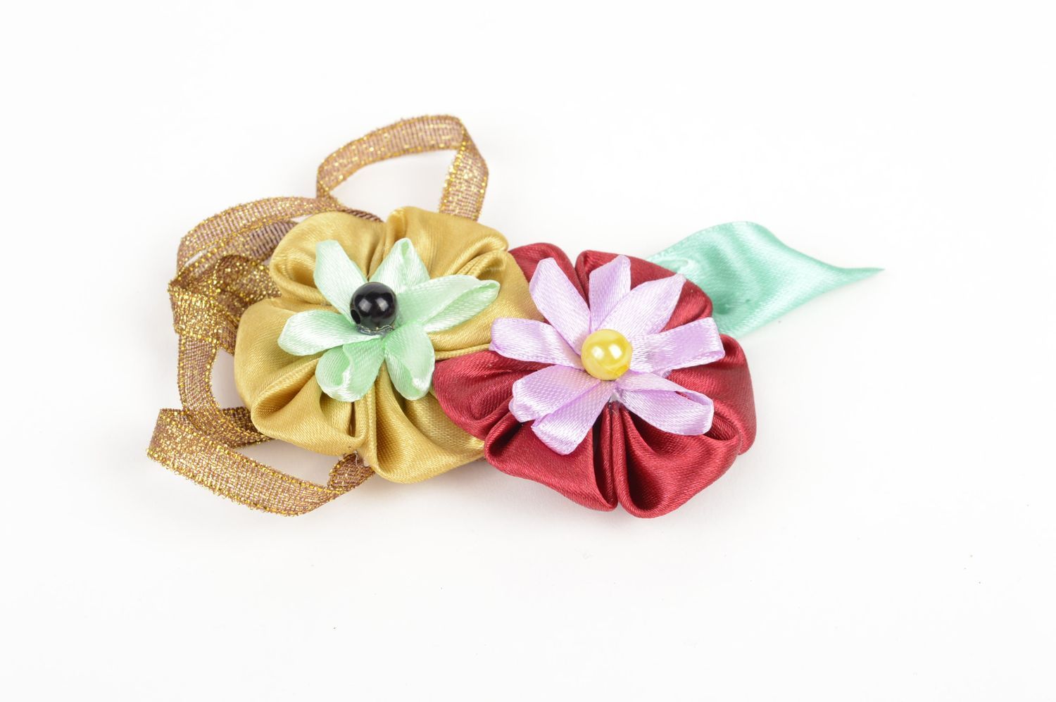 Handmade flower hair clip beautiful cute accessory designer festive hair clip photo 4