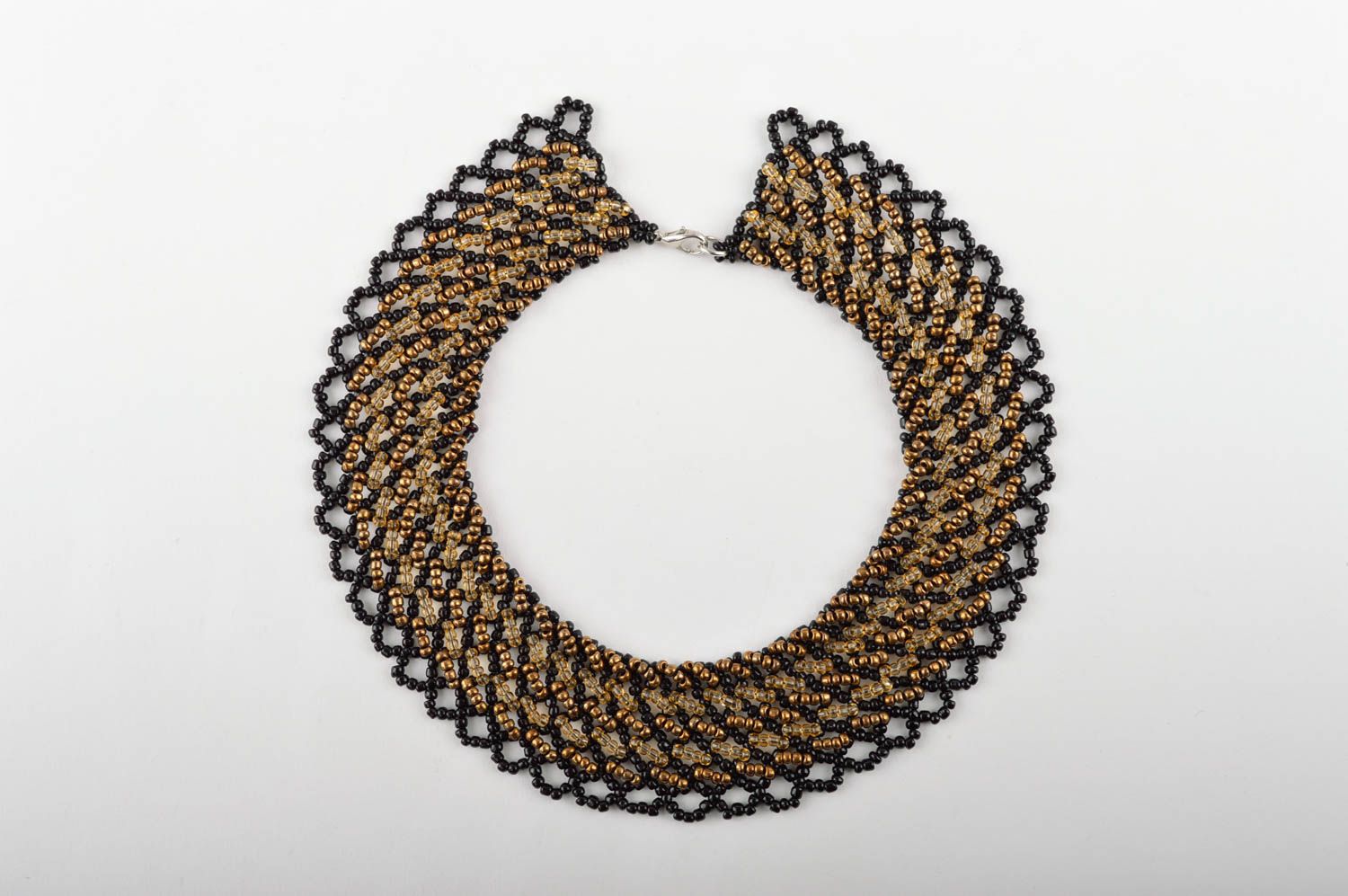 Колье из бисера украшение ручной работы вечернее элеганное ожерелье из бисера фото 2
