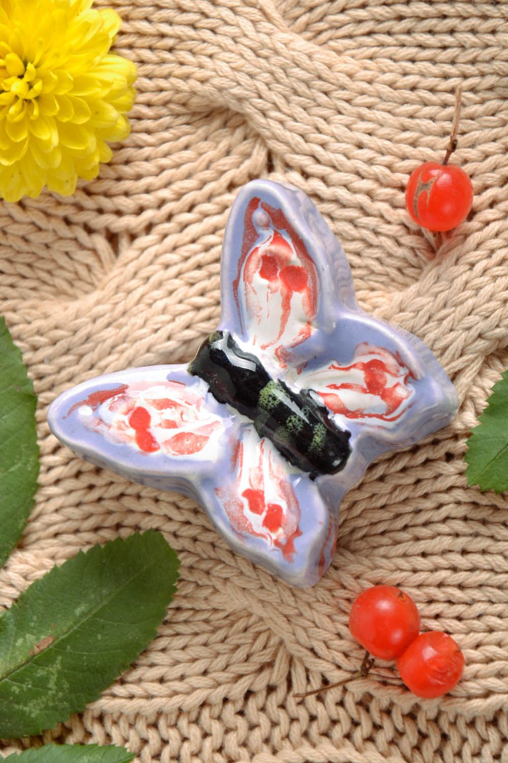 Dekorativer Magnet auf Kühlschrank Schmetterling foto 1