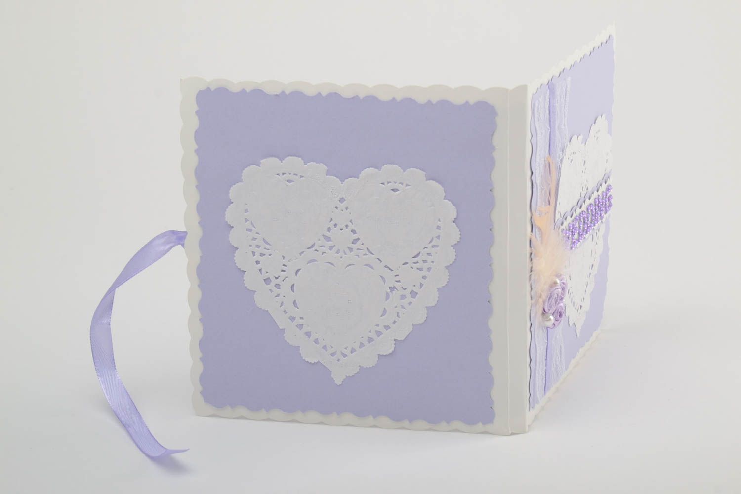 Housse en carton disques de mariage design faite main originale violette photo 5