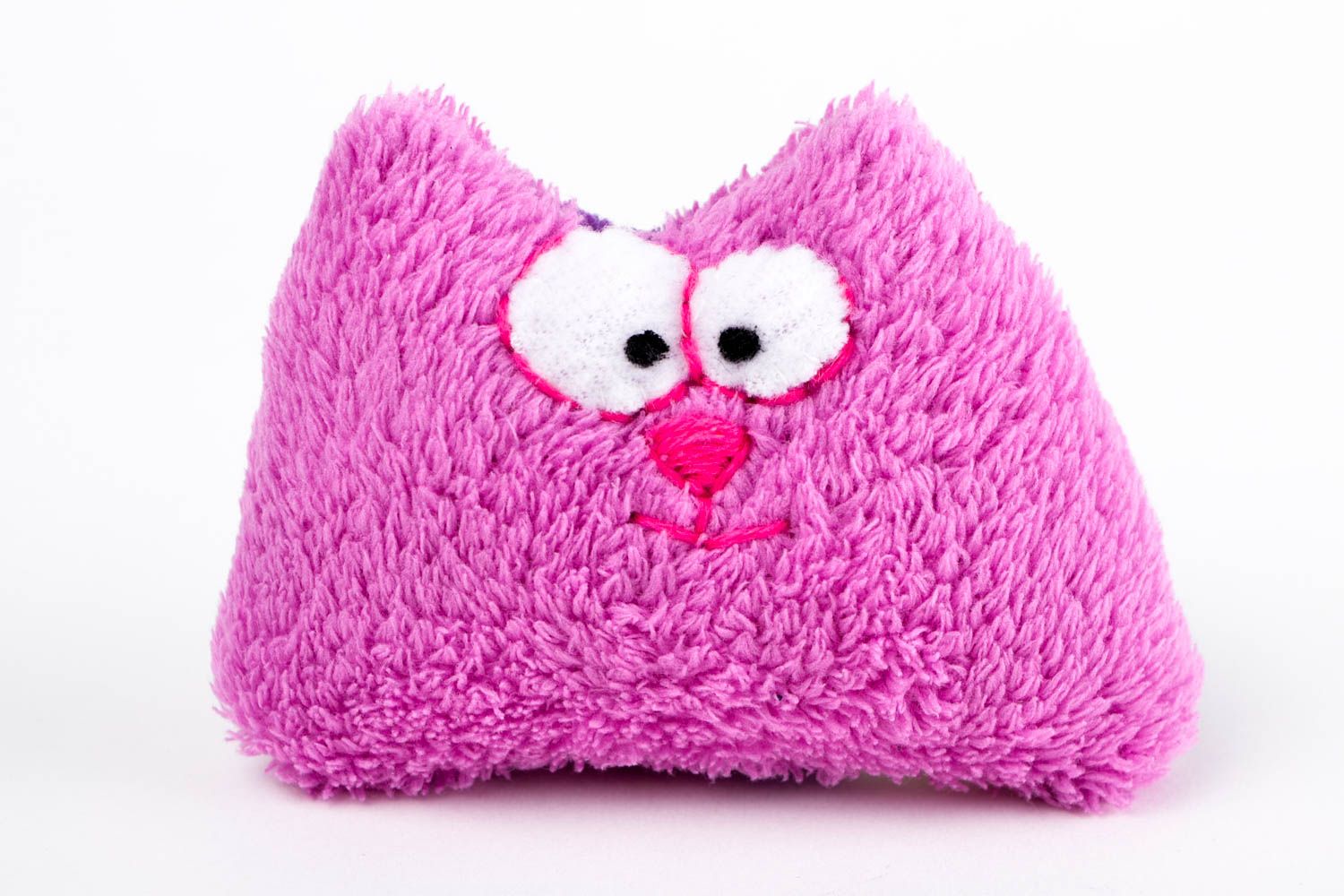 Игрушка кот ручной работы детская игрушка розовая мягкая игрушка пушистая фото 3