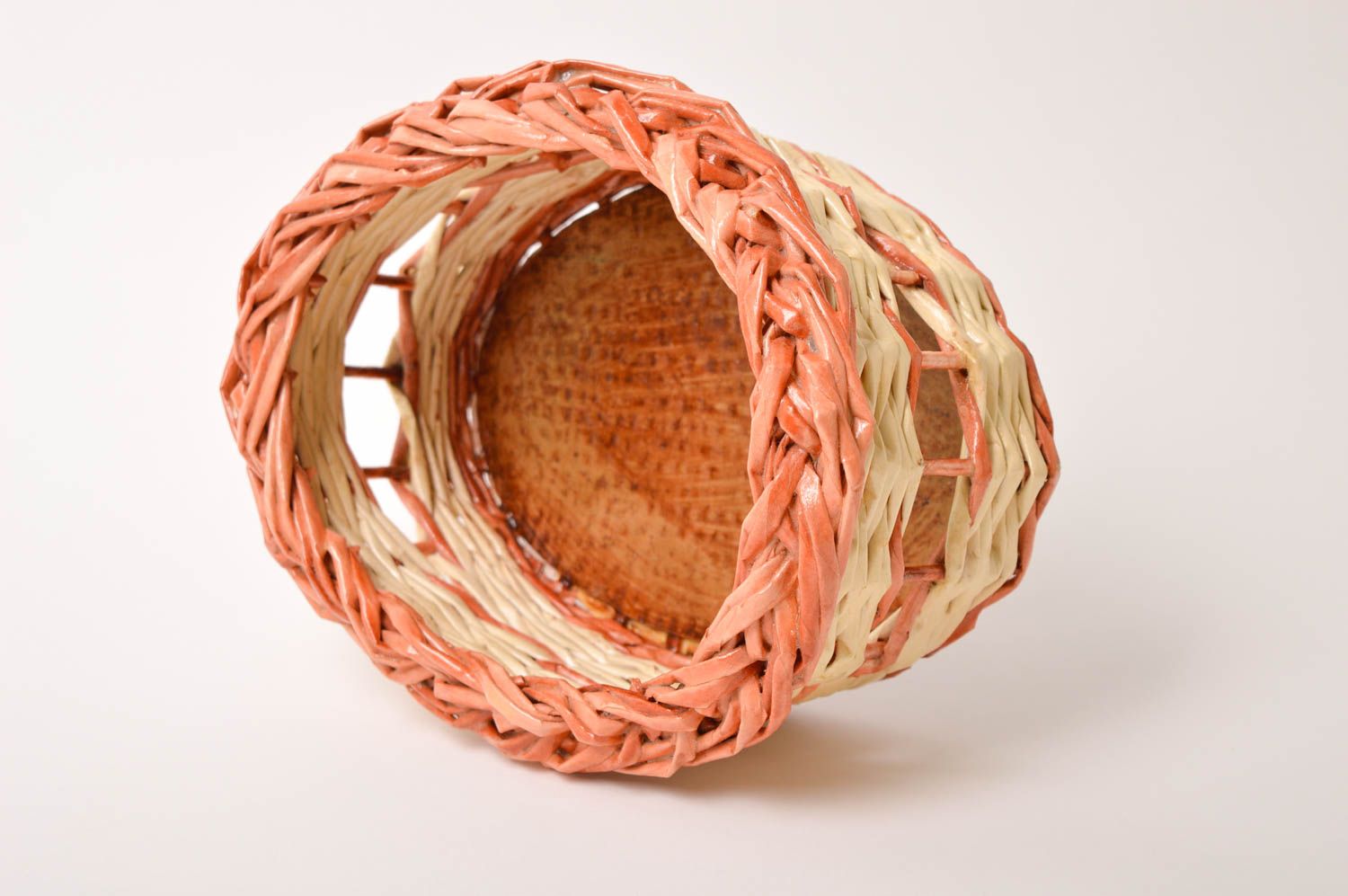Handmade wicker basket home decor home organizer wicker decor gift for women photo 4