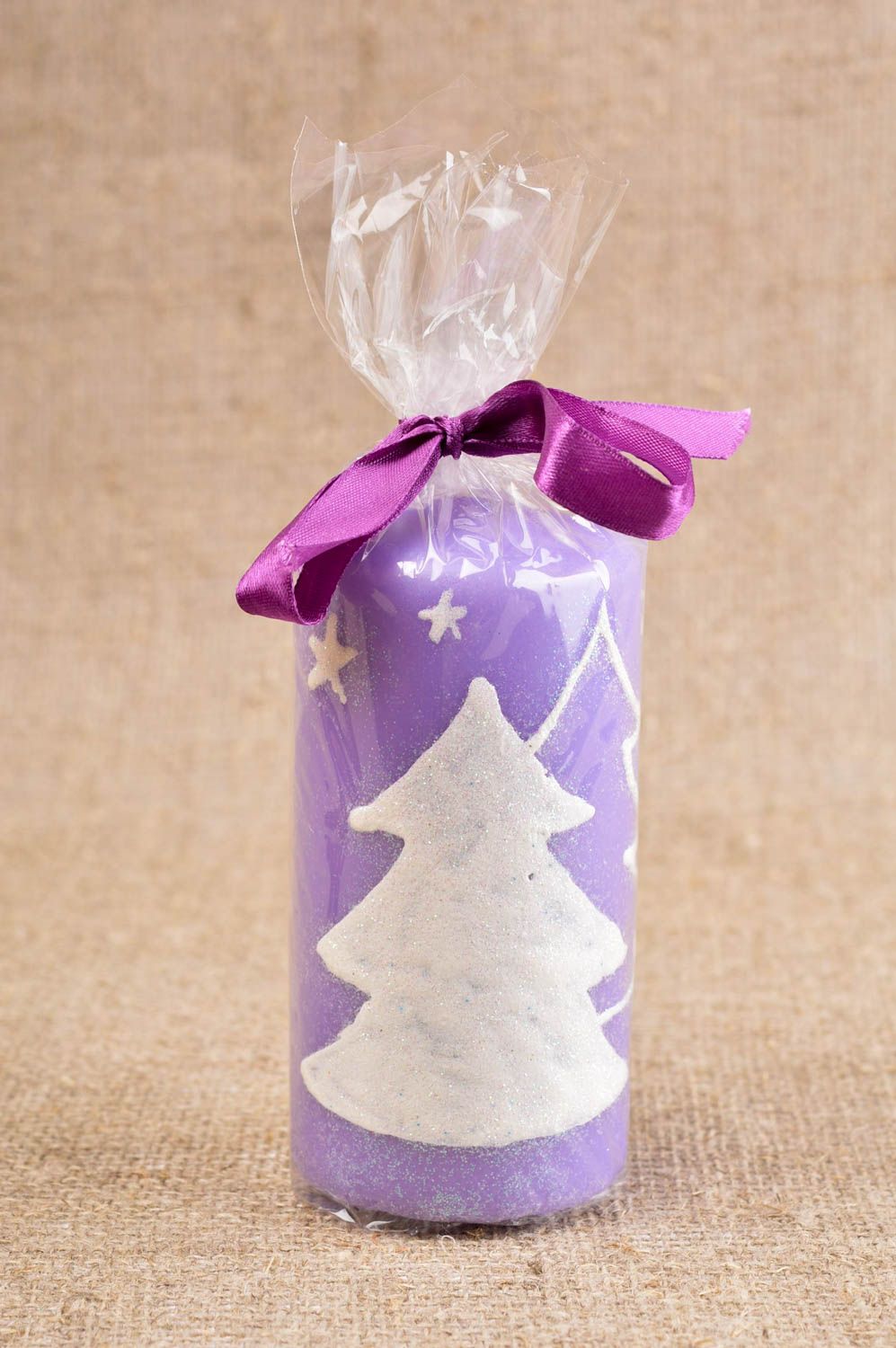 Bougie aromatique violette Bougie fait main paraffine design hiver Déco maison photo 2