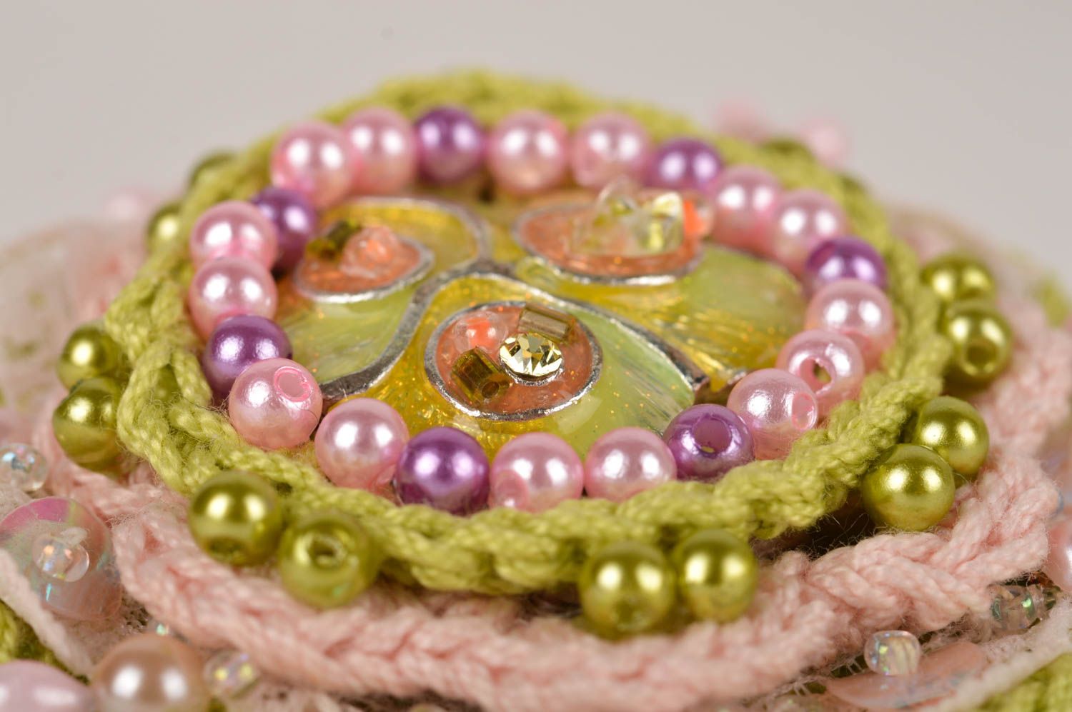Beautiful handmade flower brooch jewelry hair clip crochet ideas small gifts photo 4