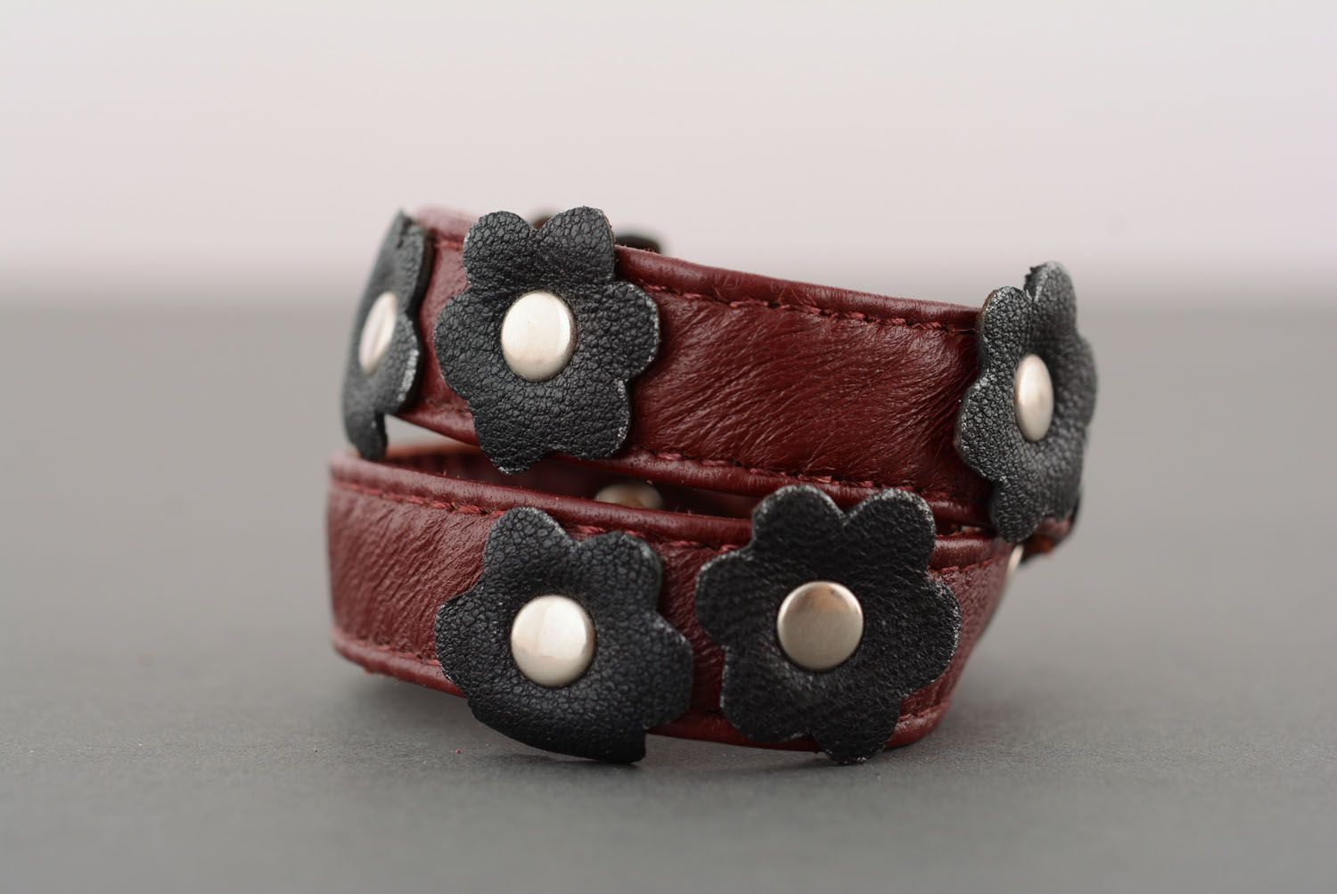Two wrap stylish leather bracelet photo 4
