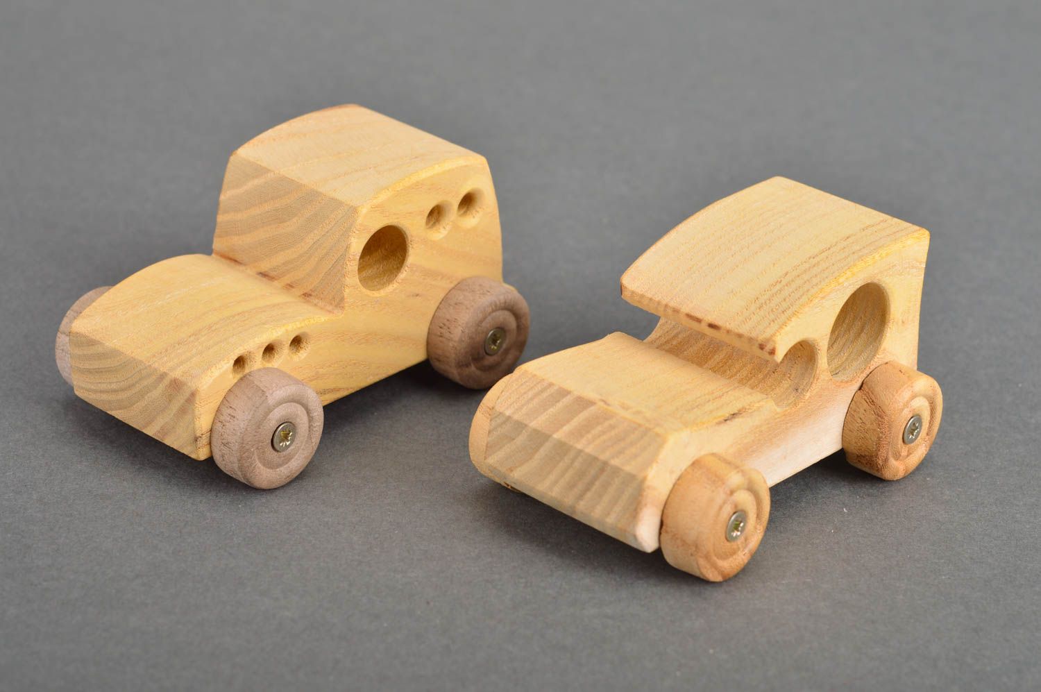 Set of 2 handmade beautiful children's wooden toys for boys Cars eco friendly photo 4