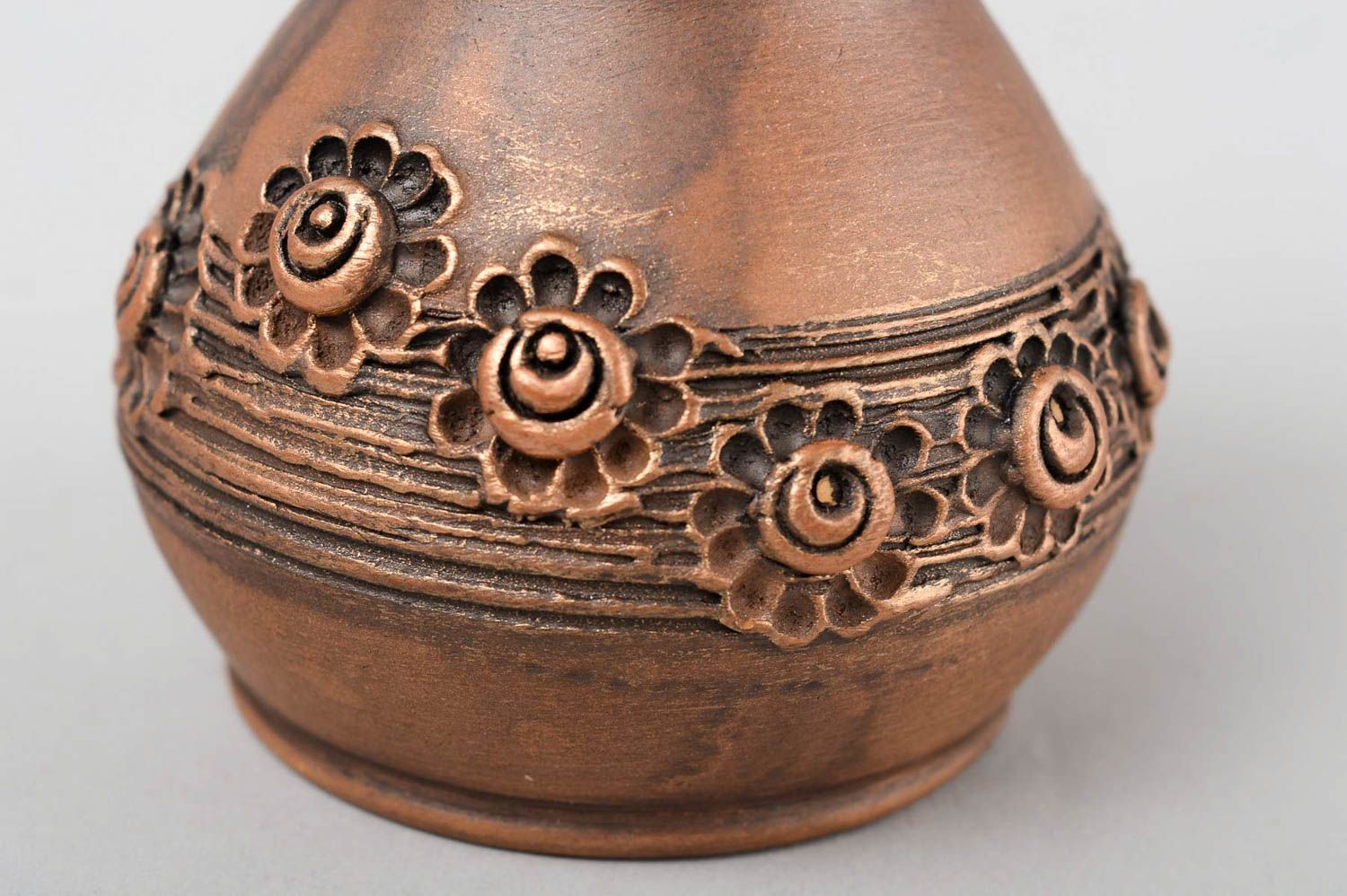 Kleine Blumenvase handgefertigt Keramik Handarbeit Haus Dekoration in Braun foto 4