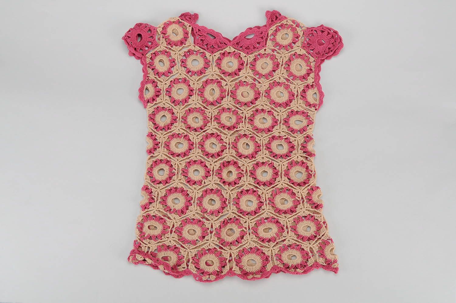 Crochet Tunic in Fuchsia Color photo 3