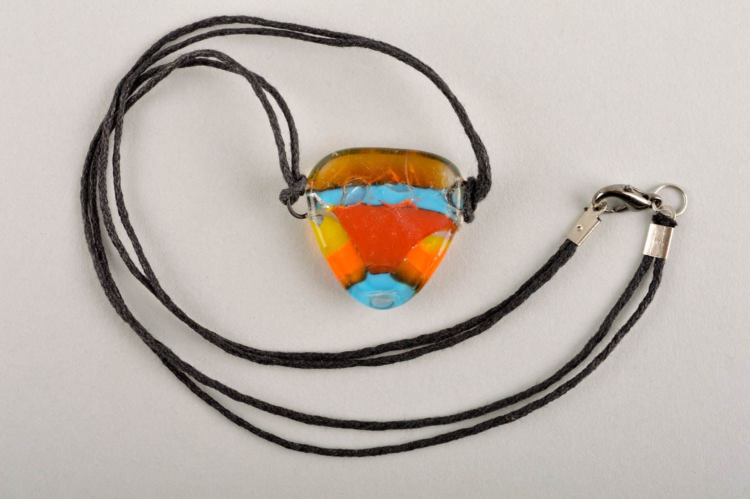 Handmade pendant dsigner glass pendant unusual gift for girls glass accessory photo 3