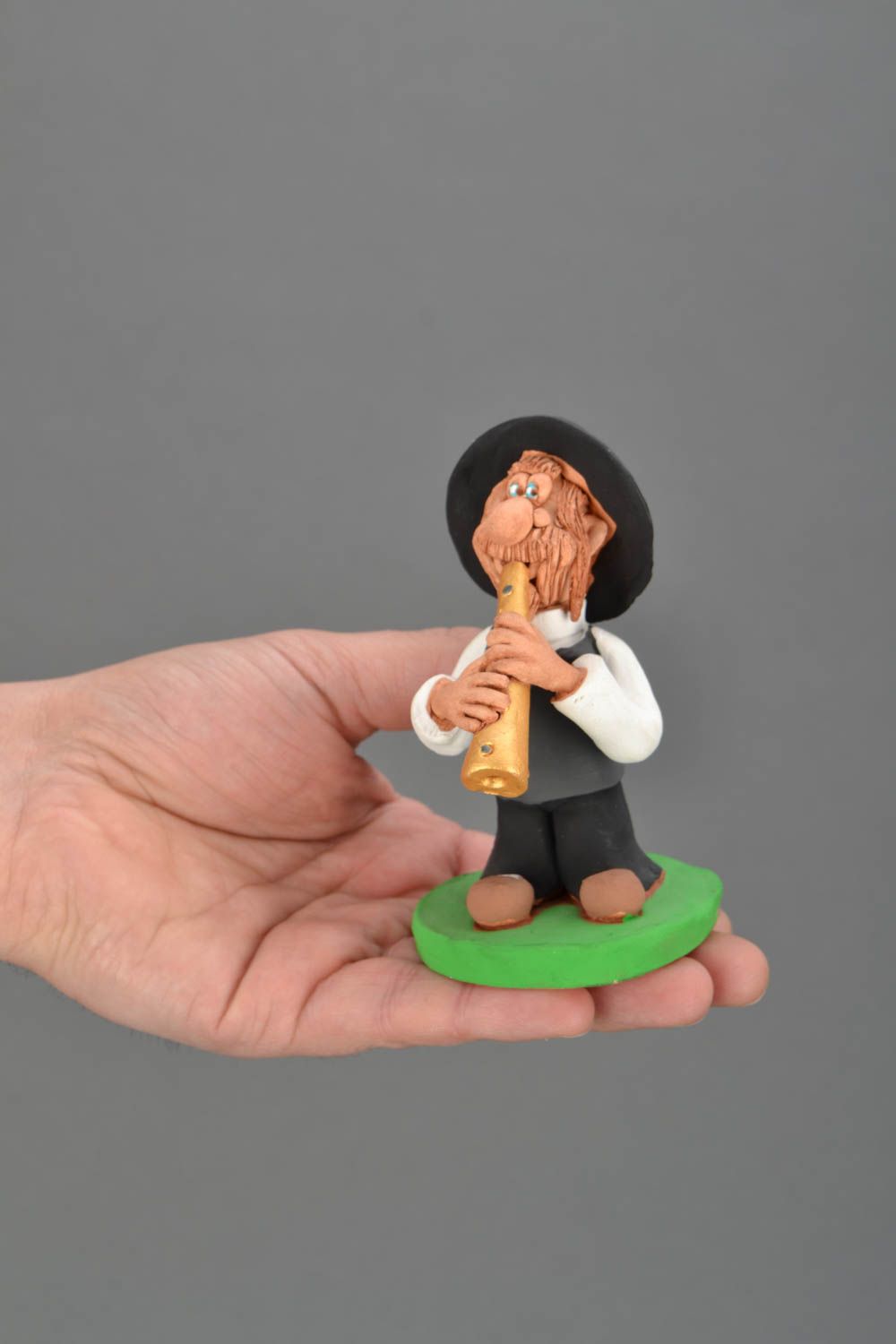 Designer ceramic figurine Jewish Musician photo 2