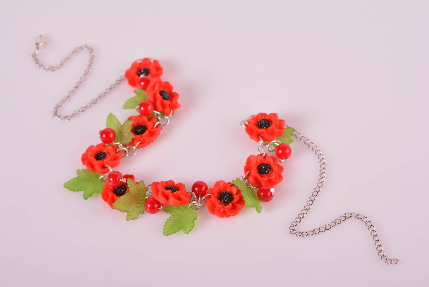 Polymer clay necklace handmade flower necklace fashion necklace women jewelry photo 4