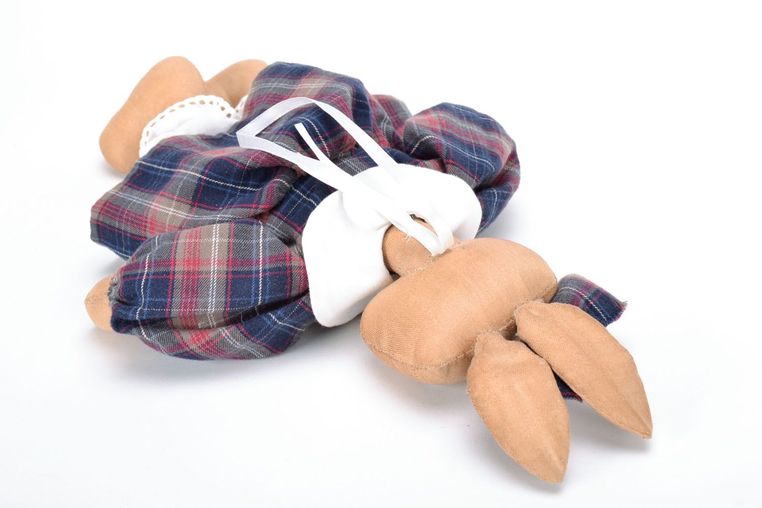 Soft toy Rabbit in Checkered Dress photo 5