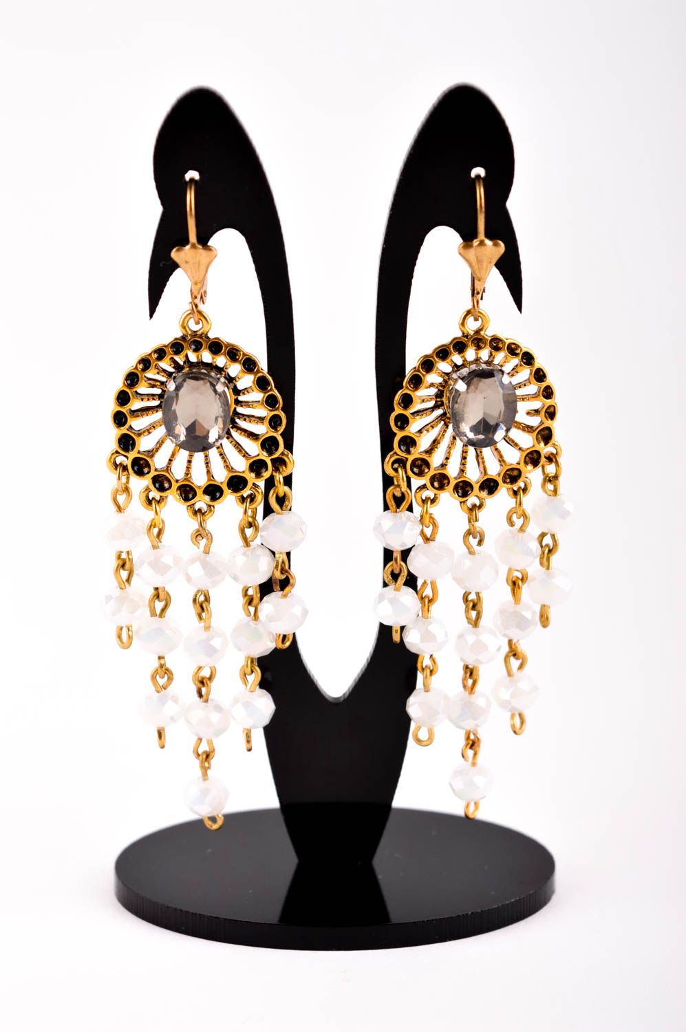 Handmade Kristall Ohrringe ausgefallener Ohrschmuck Accessoires für Frauen foto 2