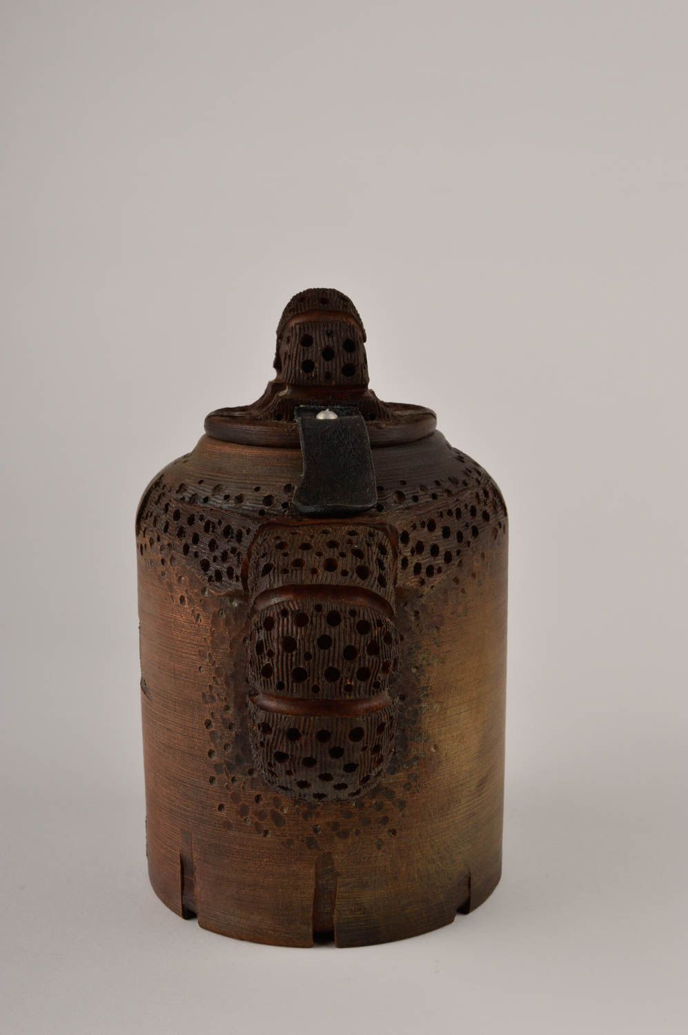 Handmade high ceramic teapot unusual clay kitchenware designer teapot photo 3