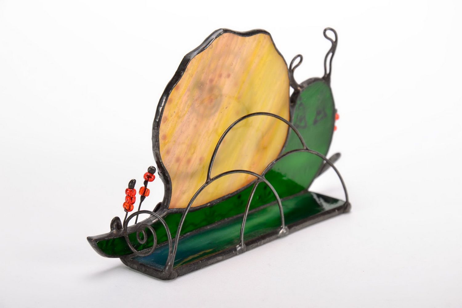 Stained glass business card holder Snail photo 3