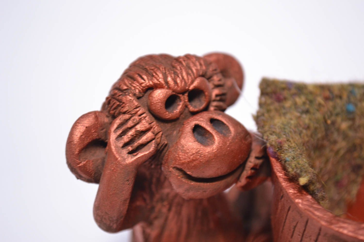 Figurine décorative Porte-crayons fait main en forme de singe Cadeau original photo 3
