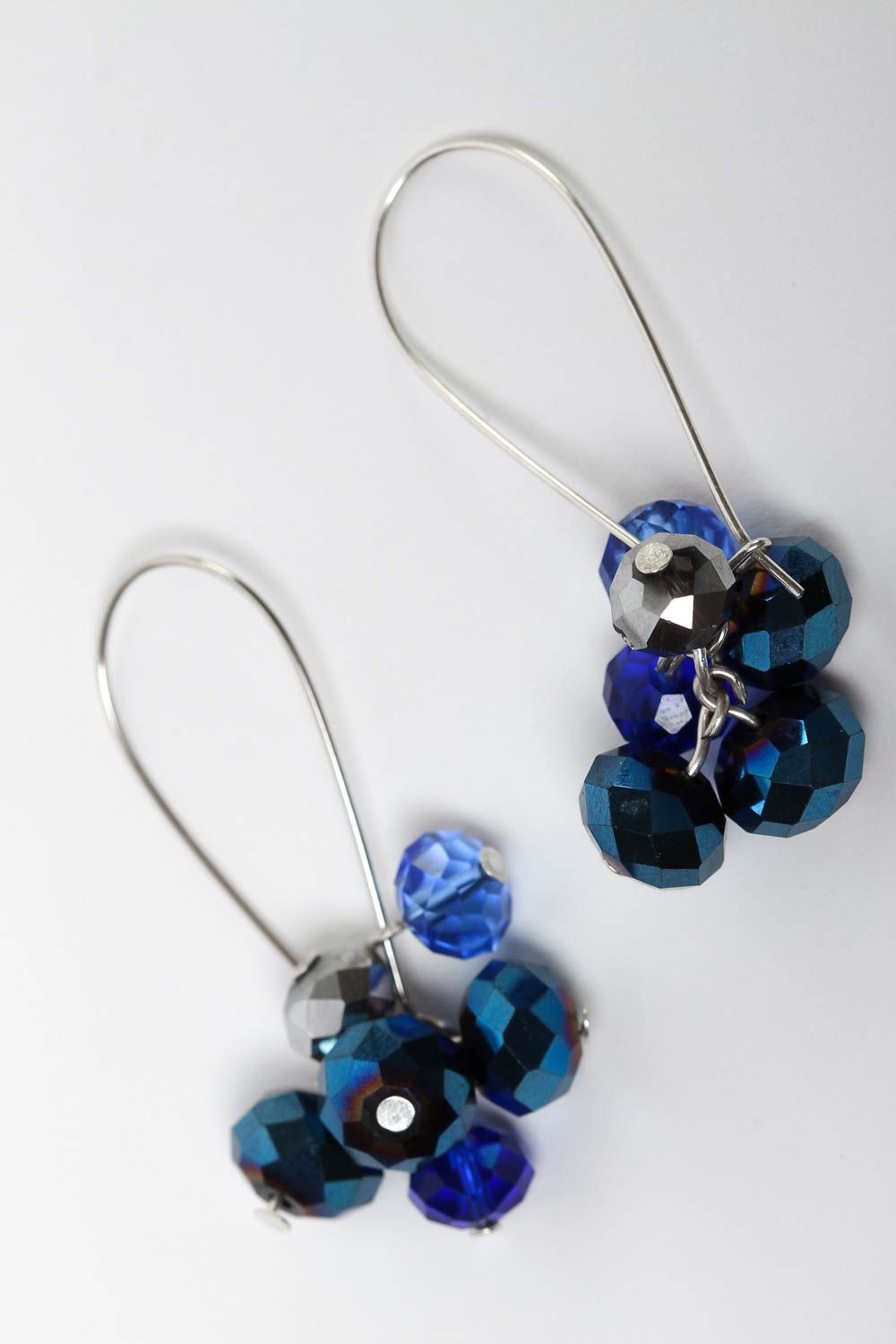 Handmade lange Ohrringe Juwelier Modeschmuck Geschenk für Frauen mit Kristallen foto 2