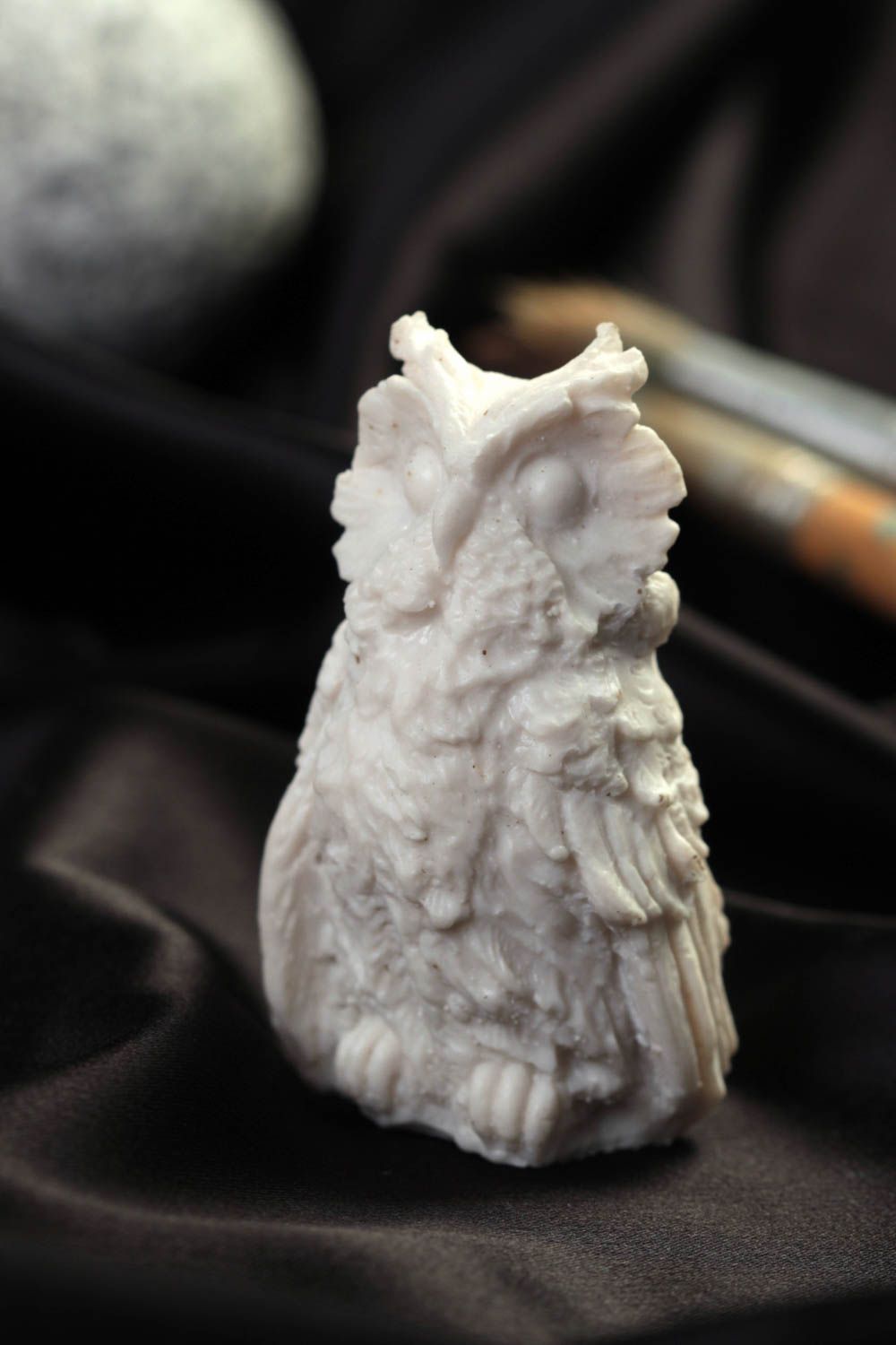 Figurine à peindre Petite statuette fait main hibou blanc design Déco intérieur photo 1