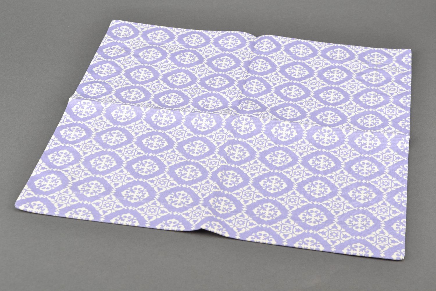Текстильная салфетка для сервировки стола ручной работы Лаванда-ажур фото 4