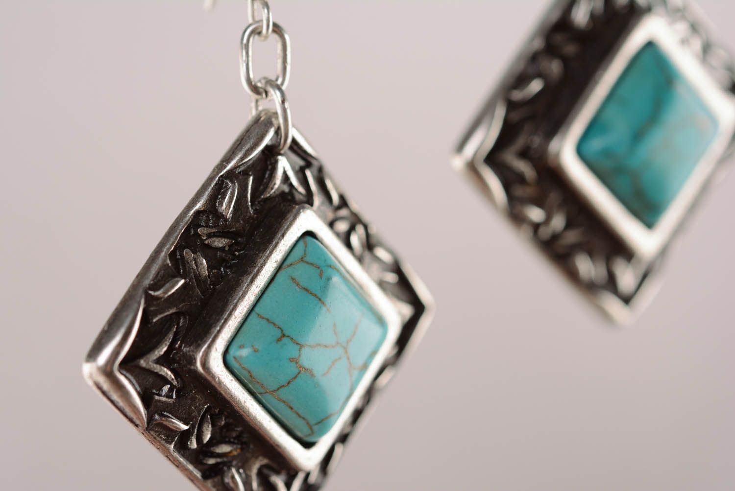 Earrings Argo with turquoise photo 2