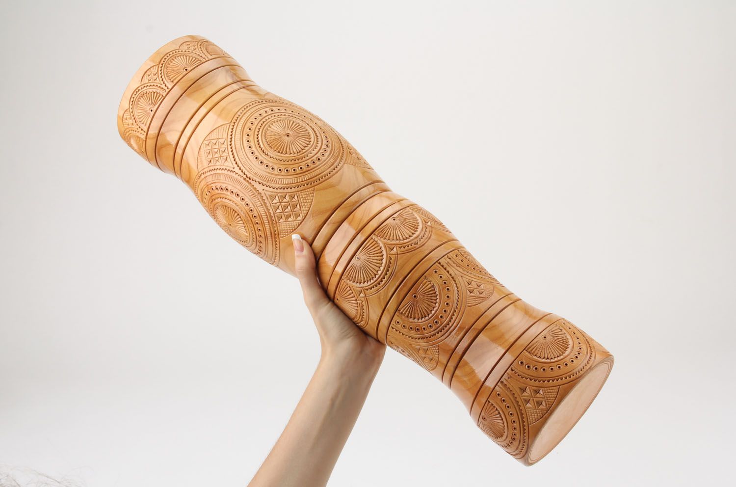 Vase de plancher en bois fait main photo 4