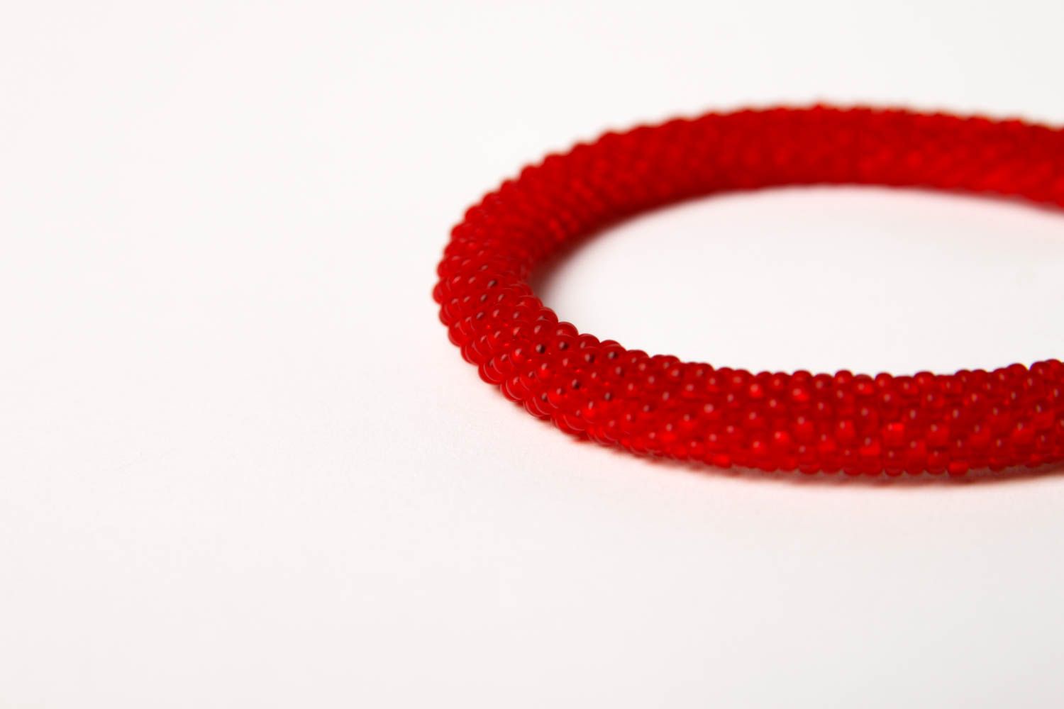 Brazaleste artesanal de abalorios regalo original pulsera para mujer color rojo foto 5