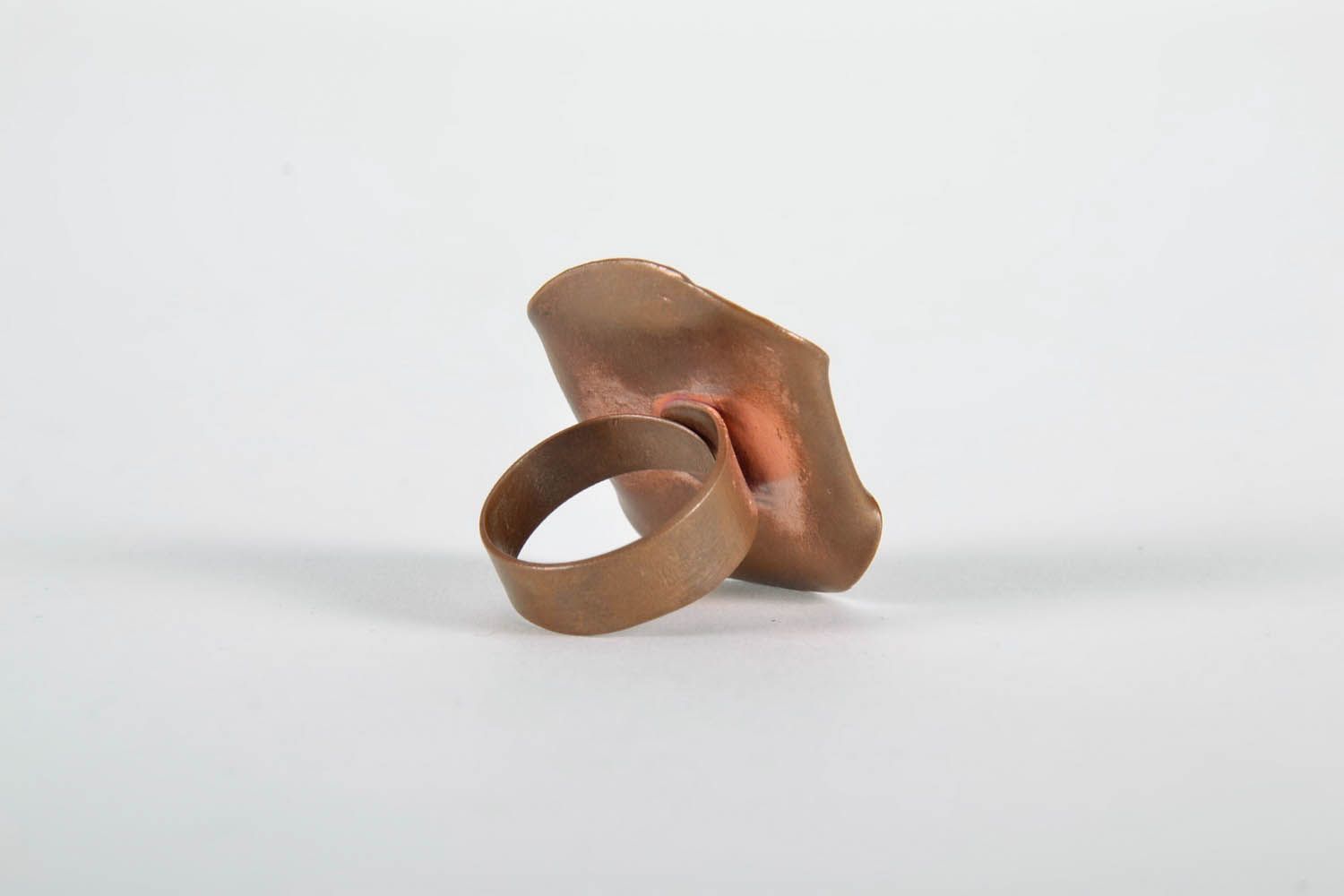 Copper ring with hot enameling photo 4
