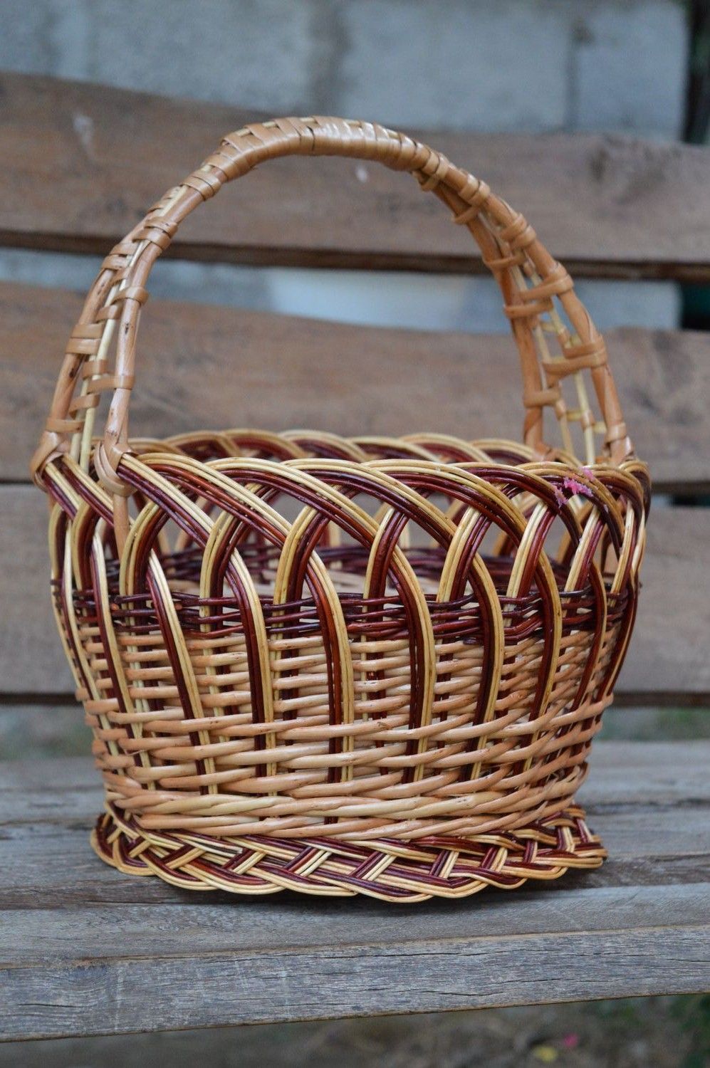 Unusual handmade woven basket Easter basket design interior decorating photo 7